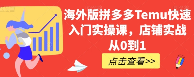 海外版拼多多Temu快速入门实操课，店铺实战从0到1-财仔梦想资源网