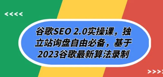谷歌SEO 2.0实操课，独立站询盘自由必备，基于2023谷歌最新算法录制（94节-财仔梦想资源网