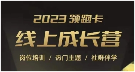 2023领跑卡线上成长营，淘宝运营各岗位培训，直通车、万相台、引力魔方、引流等，帮助突破成长瓶颈-财仔梦想资源网