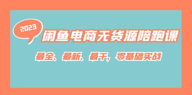 闲鱼电商无货源陪跑课，最全、最新、最干，零基础实战-财仔梦想资源网