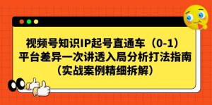 视频号-知识IP起号直通车平台差异一次讲透入局分析打法指南-财仔梦想资源网