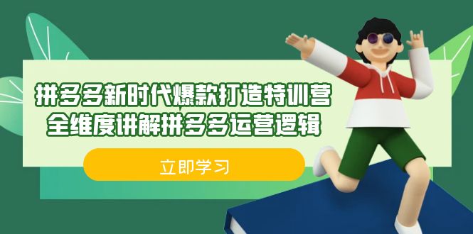 拼多多·新时代爆款打造特训营，全维度讲解拼多多运营逻辑-财仔梦想资源网