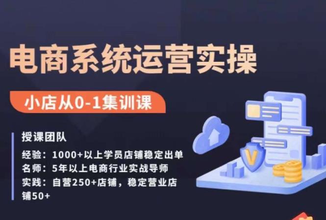 抖店精细化运营全案课，抖音小店从0-1集训营，电商系统运营实操课-财仔梦想资源网