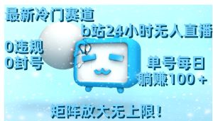 最新冷门赛道，b站24小时无人直播 0违规0封号，单号每日躺赚100＋矩阵放…-财仔梦想资源网