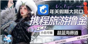 年关假期大风口，携程旅游撸金，超蓝海赛道,月入2w+【揭秘】-财仔梦想资源网