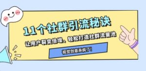 11个社群引流秘诀，让用户裂变倍增，轻松打造社群流量池-财仔梦想资源网