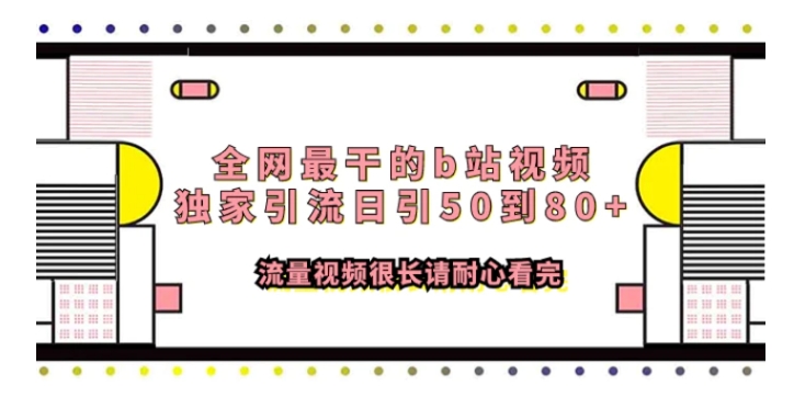 全网最干的b站视频独家引流日引50到80+流量视频很长请耐心看完-财仔梦想资源网