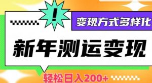 新年运势测试变现，日入200+，几分钟一条作品，变现方式多样化【揭秘】-财仔梦想资源网