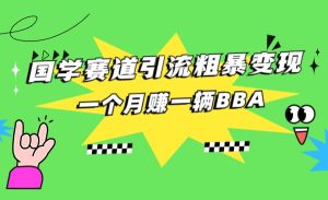国学赛道引流粗暴变现，一个月赚一辆BBA-财仔梦想资源网