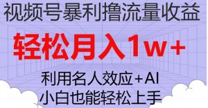 视频号暴利撸流量收益，小白也能轻松上手，轻松月入1w+-财仔梦想资源网