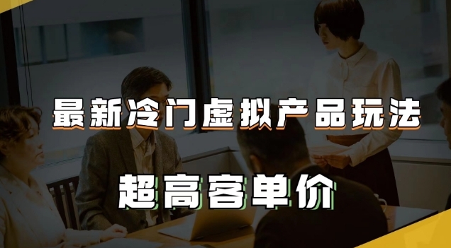 最新冷门虚拟产品玩法，超高客单价，月入2-3万＋【揭秘】-财仔梦想资源网