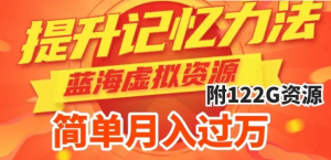 提升高效记忆力法，蓝海虚拟资源项目，成交简单，多种变现方式，月入过万-财仔梦想资源网