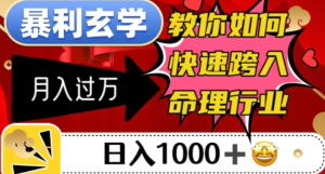 暴利玄学，教你如何快速跨入命理行业，日入1000＋月入过万-财仔梦想资源网