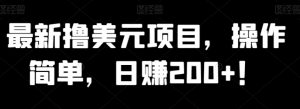 最新撸美元项目，操作简单，日赚200+！-财仔梦想资源网