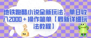 地铁跑酷小说全新玩法，单日收入2000＋操作简单【最新详细玩法教程】【揭秘】-财仔梦想资源网