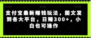 支付宝最新赚钱玩法，图文发到各大平台，小白也可操作-财仔梦想资源网