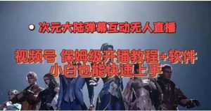 视频号次元大陆弹幕互动无人直播，视频号保姆级开播教程+软件，小白也能…-财仔梦想资源网