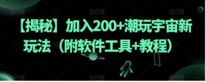 【揭秘】加入200+潮玩宇宙新玩法-财仔梦想资源网
