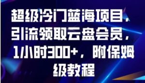 超级冷门蓝海项目，引流领取云盘会员，1小时300+，附保姆级教程-财仔梦想资源网