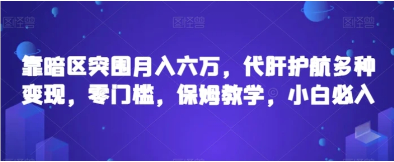 靠暗区突围月入六万，代肝护航多种变现，零门槛，保姆教学，小白必入【揭秘】-财仔梦想资源网