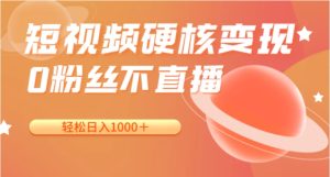 短视频硬核变现，0粉丝不直播，轻松日入1000＋，小白也可无脑操作-财仔梦想资源网