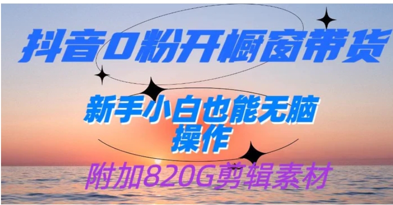 抖音0粉开橱窗带货，日入500+，新手小白也能无脑操作-财仔梦想资源网