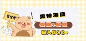 男粉变现项目解析日引200+粉日收益500+-财仔梦想资源网