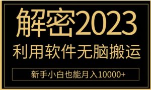 解密2023利用软件无脑搬运，新手小白也能月入10000+-财仔梦想资源网