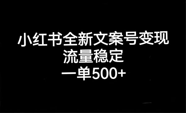 《小红书全新文案号变现》流量稳定，一单收入500+-财仔梦想资源网