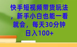 《快手短视频带货玩法》每天30分钟日入100+-财仔梦想资源网