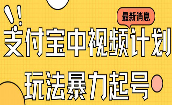 《支付宝中视频暴力起号》-财仔梦想资源网