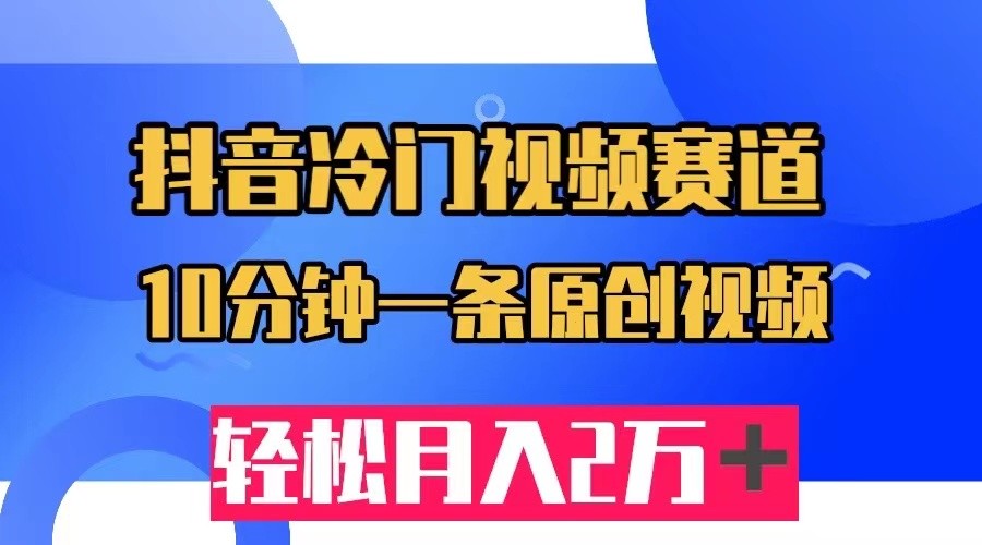 抖音冷门视频赛道，10分钟一条视频，轻松月入2W＋-财仔梦想资源网