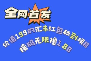 全网首发，价值199的汇丰红包秒到项目，接码无限撸1.88-财仔梦想资源网