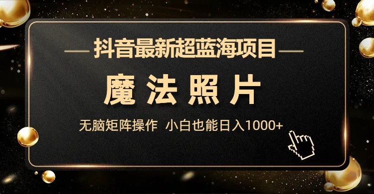 抖音最新超蓝海项目，魔法照片，无脑矩阵操作，小白也能日入1000+-财仔梦想资源网