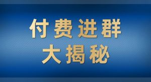 付费进群大揭秘，零基础也轻松日入500+，学会后玩转市面上50%以上的项目-财仔梦想资源网
