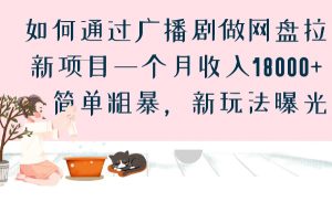如何通过广播剧做网盘拉新项目一个月收入18000+，简单粗暴，新玩法曝光-财仔梦想资源网