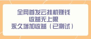 全网首发云挂机赚钱 收益无上限 永久增加收益-财仔梦想资源网