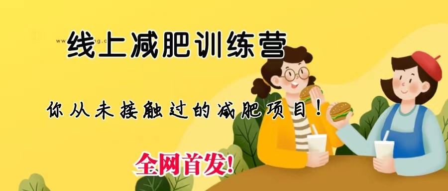 线上减肥训练营，足不出户，仅靠拉几个社群发几条朋友圈，就可实现月入五位-财仔梦想资源网