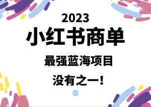 小红书商单，2023最强蓝海项目，没有之一！-财仔梦想资源网