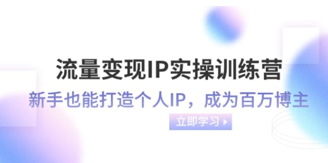流量变现IP实操训练营：新手也能打造个人IP，成为百万 博主-财仔梦想资源网