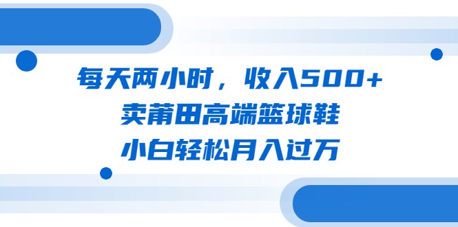 每天两小时，收入500+，卖莆田高端篮球鞋，小白轻松月入过万-财仔梦想资源网