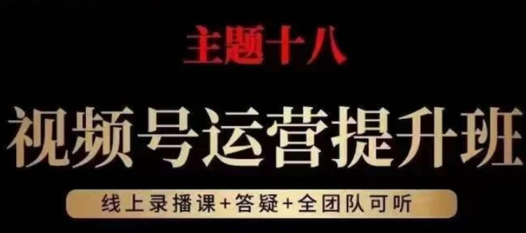视频号运营提升班，从底层逻辑讲，2023年最佳流量红利！-财仔梦想资源网