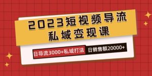 2023短视频导流·私域变现课，日导流3000+私域打法 日销售额2w+-财仔梦想资源网