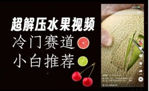 超冷门抖音赛道，水果解压视频0风险，非常容易爆火【揭秘】-财仔梦想资源网
