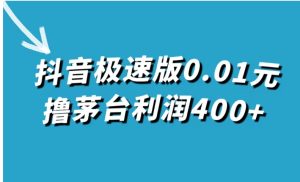 抖音极速版0.01元撸茅台，一单利润400+-财仔梦想资源网