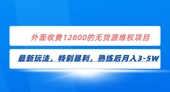 全网首发！外面收费12800的无货源维权最新暴利玩法，轻松月入3-5W-财仔梦想资源网