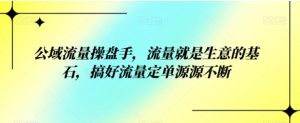 公域流量操盘手,流量就是生意的基石,搞好流量定单源源不断-财仔梦想资源网
