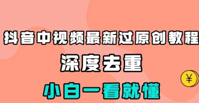 抖音中视频最新过原创教程，深度去重，小白一看就懂【揭秘】-财仔梦想资源网