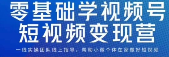 0基础学视频号短视频变现，适合新人学习的短视频变现课-财仔梦想资源网