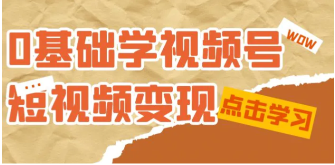 0基础学-视频号短视频变现：适合新人学习的短视频变现课-财仔梦想资源网